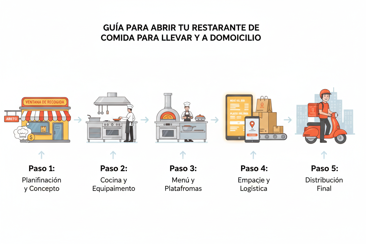 Cómo abrir un local de comida para llevar: guía completa paso a paso