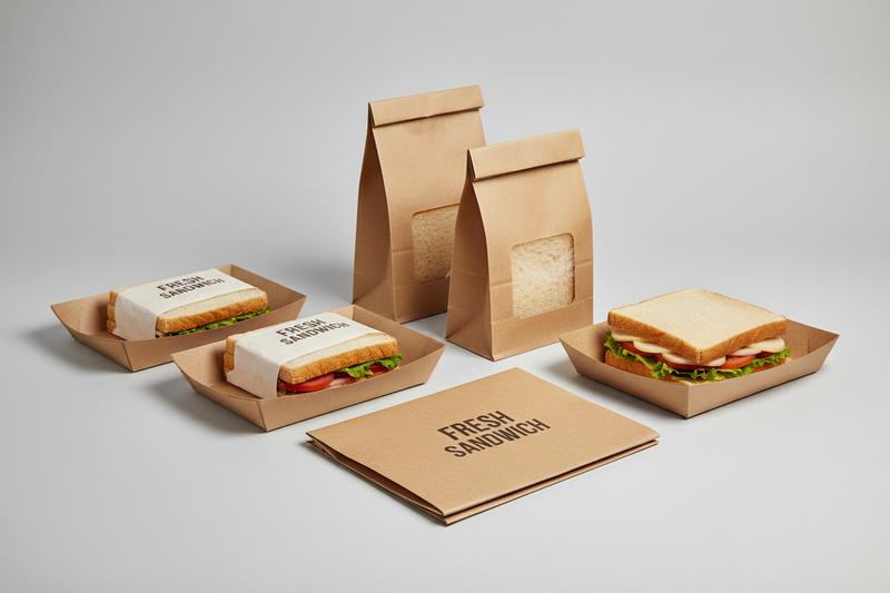 Envases para Sándwiches antigrasa y fabricados en papel kraft