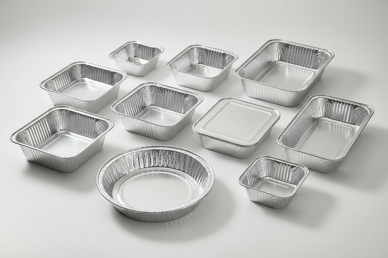Moldes de aluminio para horno desechables, de diferentes formas: redondas, cuadradas, rectangulares