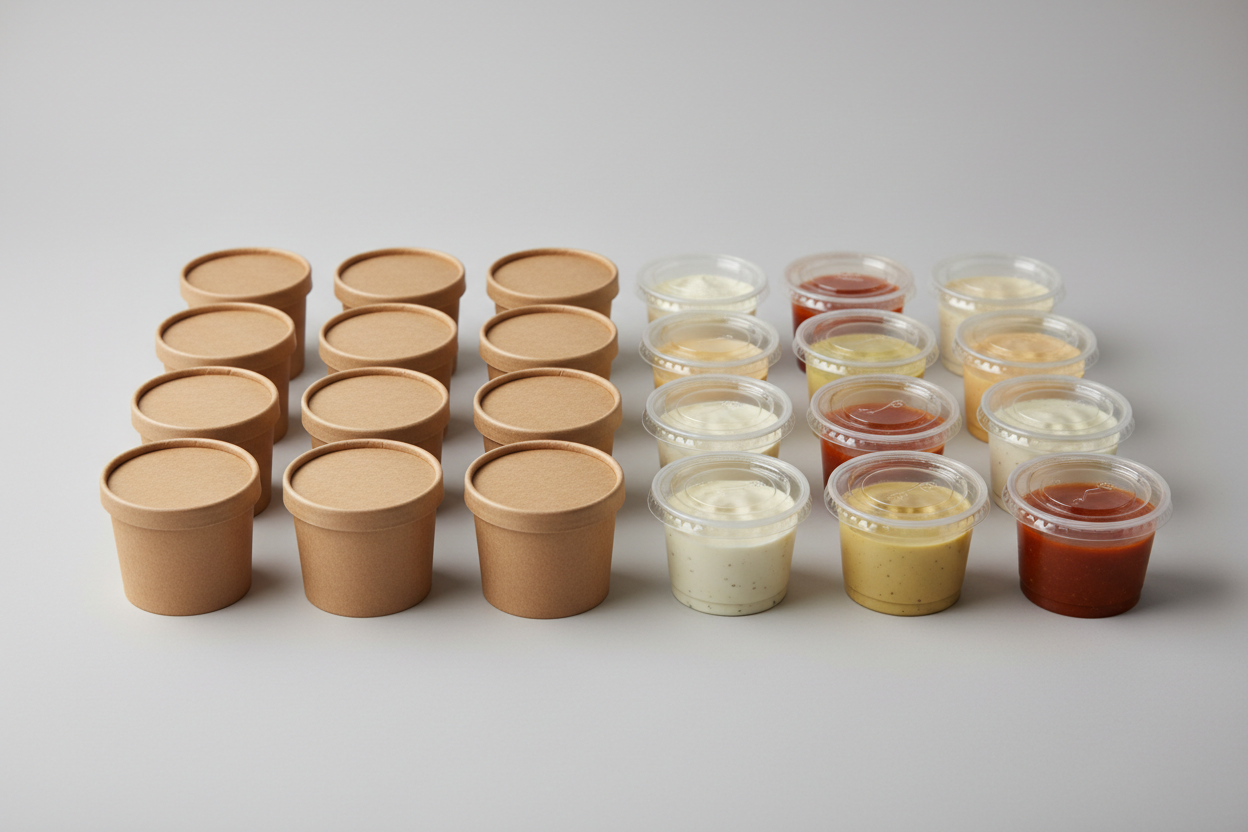 Tarrinas para salsas, salseros resistentes al calor