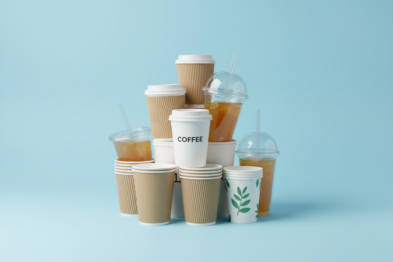 Vasos desechables para bebidas, vasos para cafe, vasos de plastico, vasos desechables para hosteleria