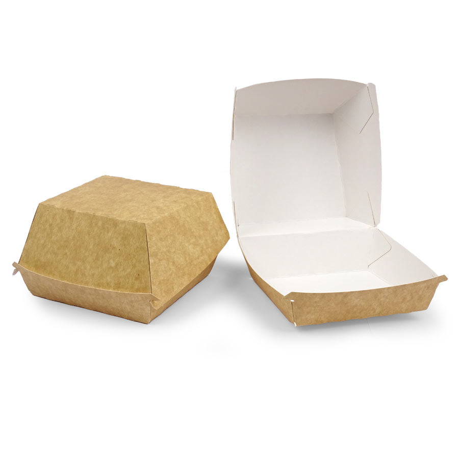 Caja hamburguesa papel kraft
