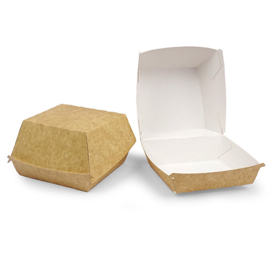 Caja hamburguesa papel kraft