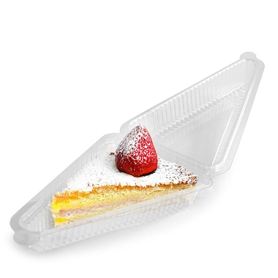 Envase plástico porción de tarta triangular