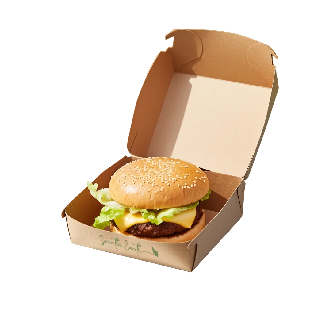 Caja para hamburguesa papel kraft