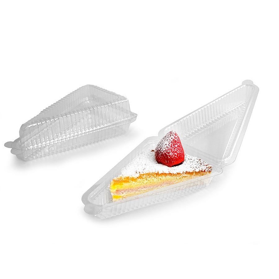 Envase plástico porción de tarta triangular