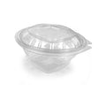 Ensaladera de plástico con bisagra PET ideal para vitrinas y exposición - vista lateral | Suminet