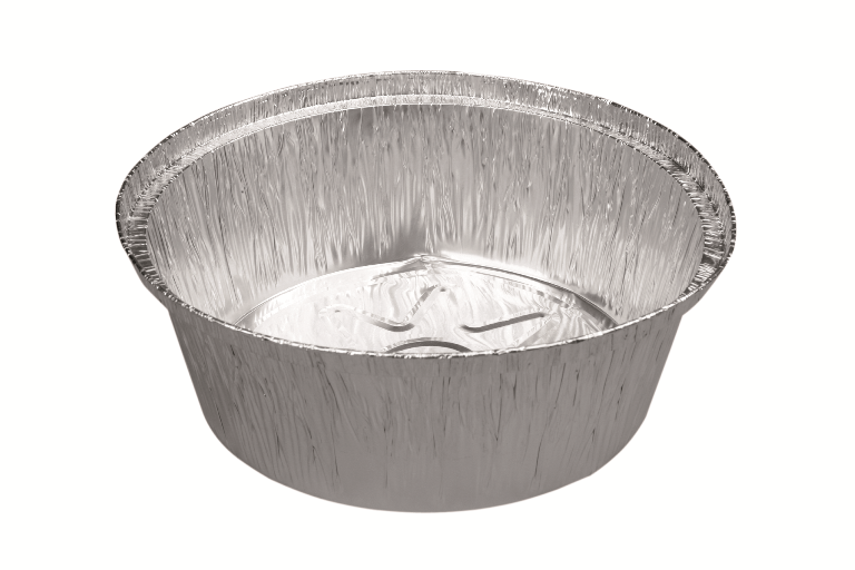 Envase de aluminio redondo 1900cc para pollo asado, bandeja grande desechable para hostelería y comida para llevar