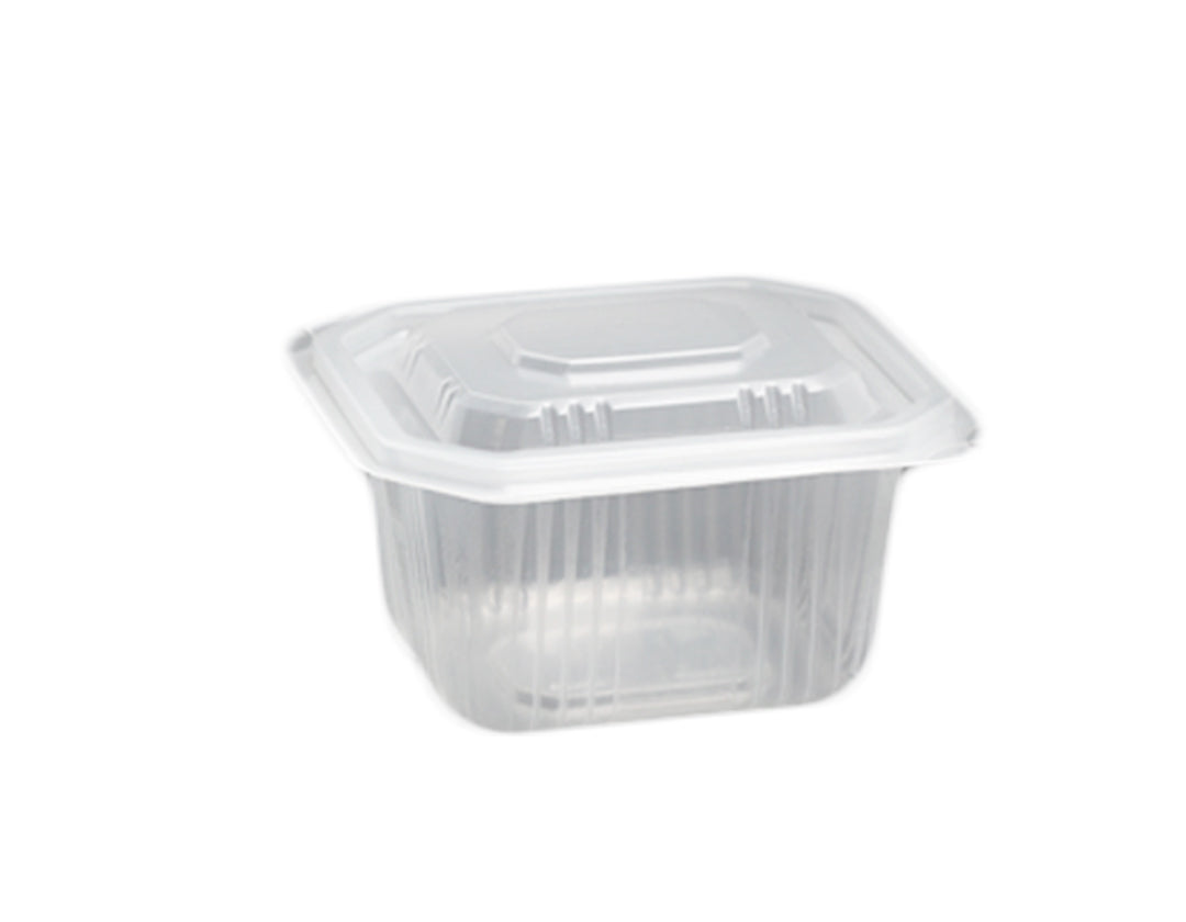 Envase pp con tapa transparente con capacidad de 500cc