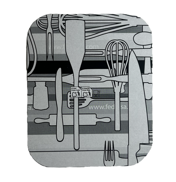 Tapa cartón rectagular para envase de aluminio – 900cc