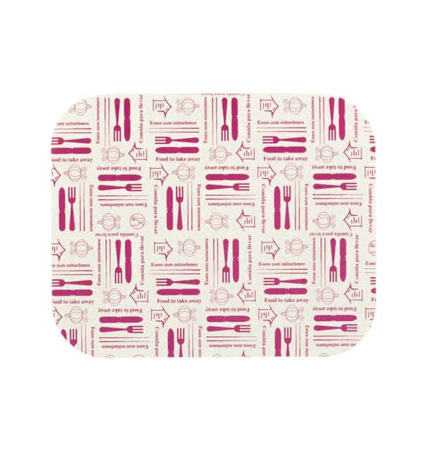 Tapa rectangular de cartón para envase de aluminio 500cc, ideal para raciones pequeñas de comida para llevar