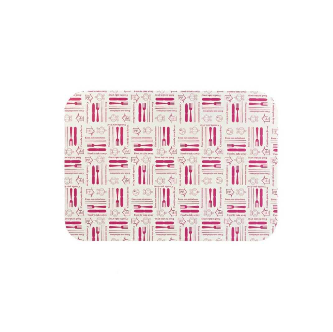 Tapa rectangular de cartón para envase de aluminio 650cc para hostelería y comida para llevar