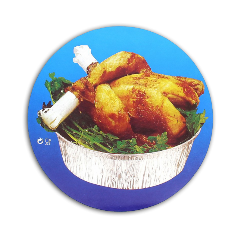 Tapa de cartón desechable para bandejas de aluminio de pollo tamaños 1000 y 1400 cc