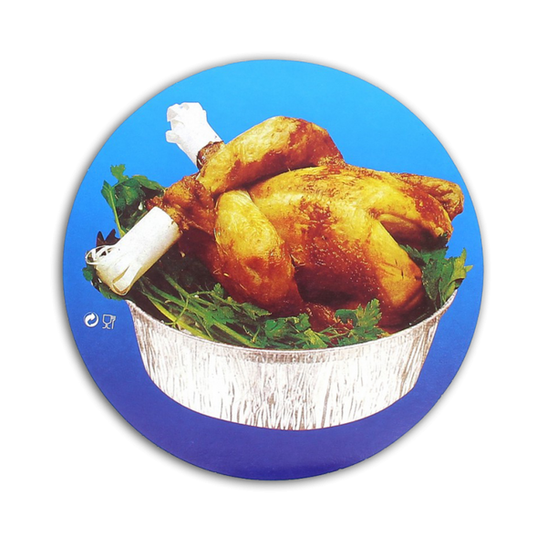 Tapa cartón para envase de pollo redondo aluminio – 1.000 - 1400cc (Ø 20 cm)